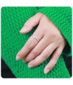 Simple Designed With CZ Stone Silver Ring NSR-4060